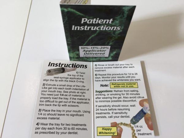 Patient Instruction Booklets (10%,15%,20%)